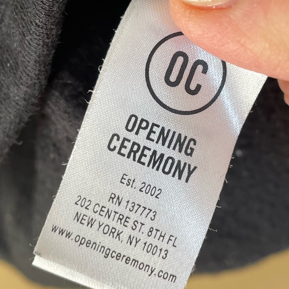 Opening Ceremony Box Logo Three Quarter Sleeve Sweatshirt, Black & White, Large - Picture 7 of 9